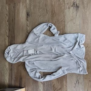 Wrap cardigan waffle knit